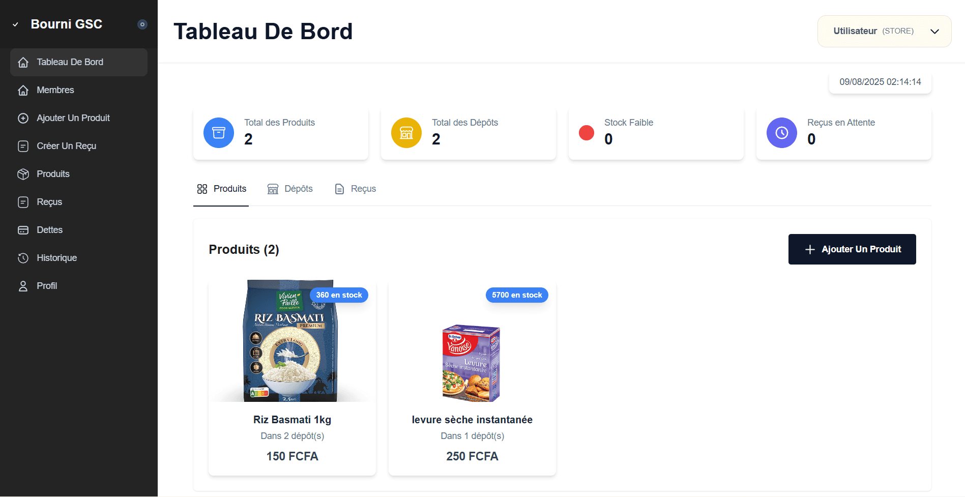 Aperçu du tableau de bord GSC